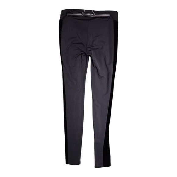 Anatomie Pants Contrast Panel Leggings Black Velour Velvet Women's Medium - Picture 2 of 4
